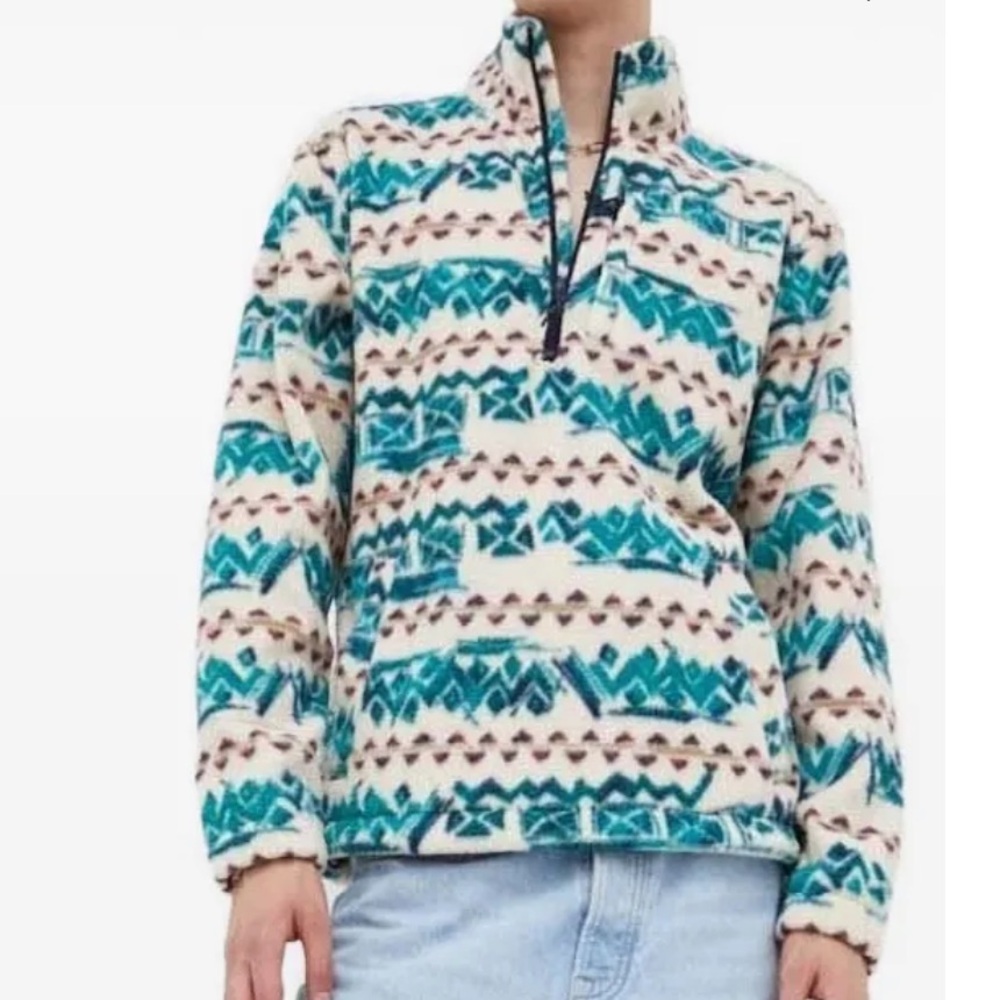 Billabong Recycler Geometric Fleece Half Zip Pullover Sweater